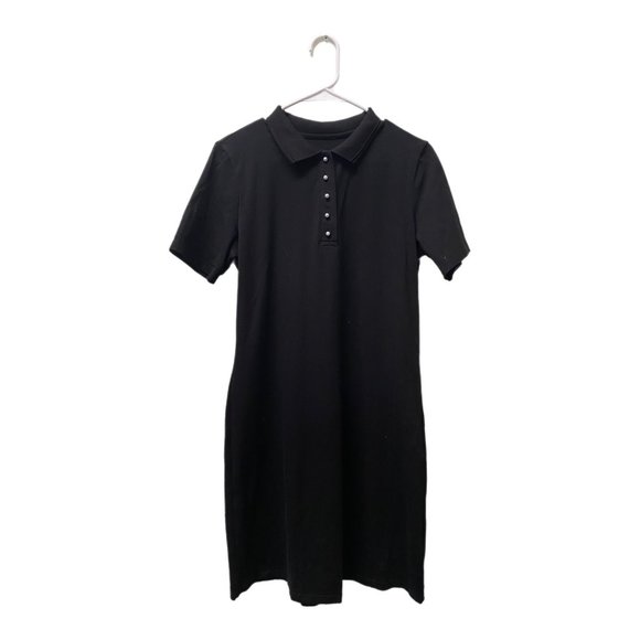Denim & Co Black Polo Dress, XS, Pre-owned - Picture 1 of 6